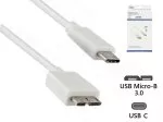 USB 3.1 Kabel Typ C - USB 3.0 micro B Stecker, weiß, 1,00m